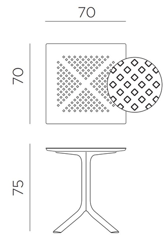 Стол ClipX, 70х70, Н75 см